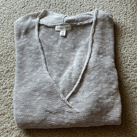 Coldwater Creek Women’s Linen Cotton V-Neck Coastal Sweater Tunic Plus Size 2X - Picture 9 of 13